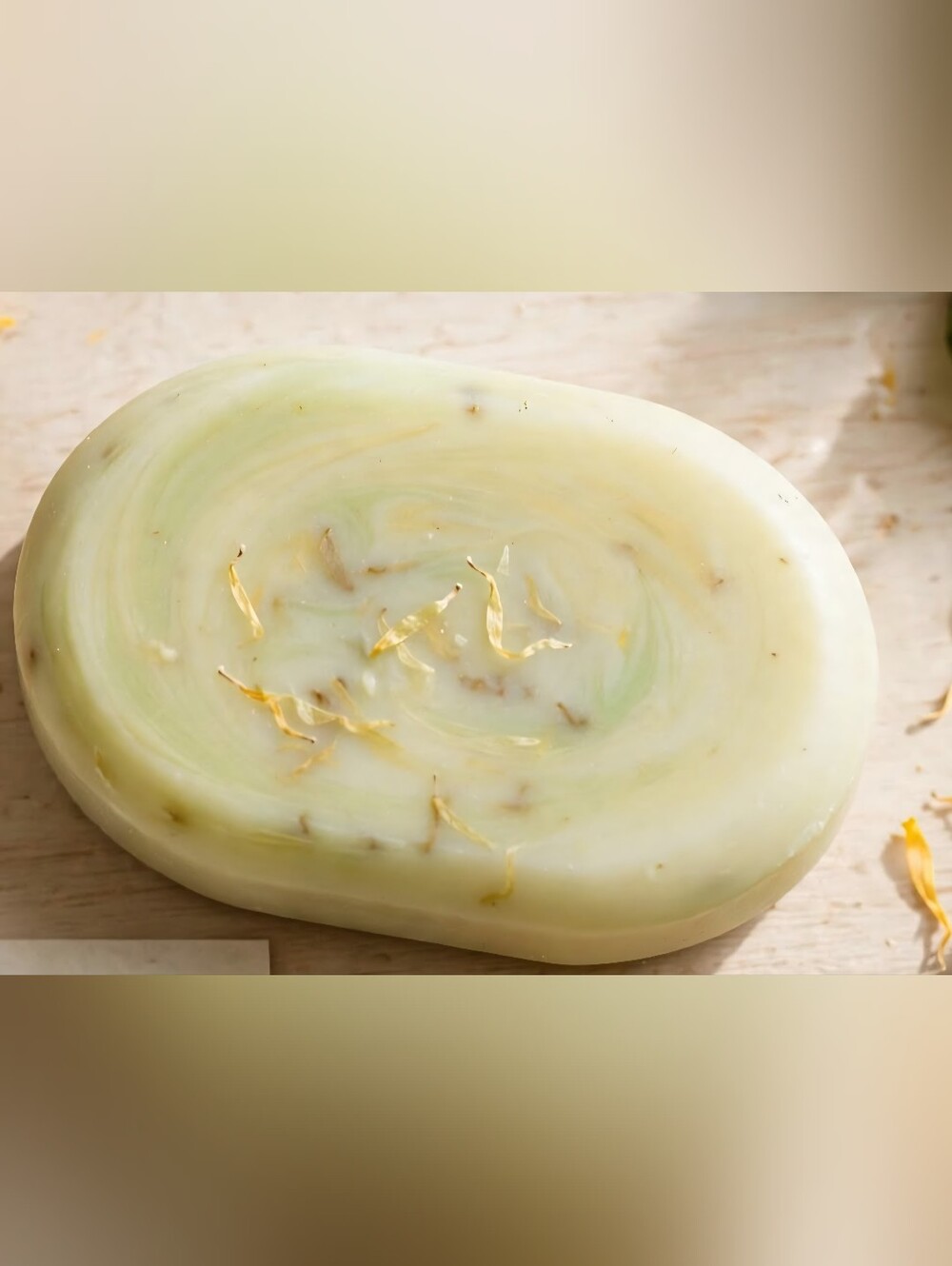 Botanical Cucumber & Calendula Hand Soap Bar - Cream & Pale Green (3 Bars)
